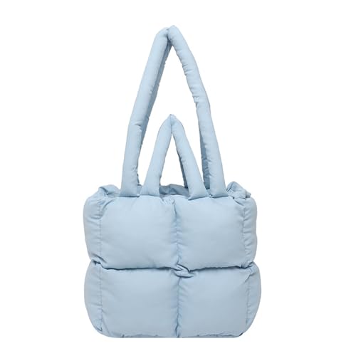 Uqezagpa Modische Damen-Daunen-Umhängetasche, geräumige Nylon-Handtasche, leicht und bequem, Tragegriff oben, für Studenten, Studenten, modische Tasche, blau, One Size Uqezagpa Modische Damen-Daunen-Umhängetasche, geräumige Nylon-Handtasche, leicht und bequem, Tragegriff oben, für Studenten, Studenten, modische Tasche, blau, One Size von Uqezagpa