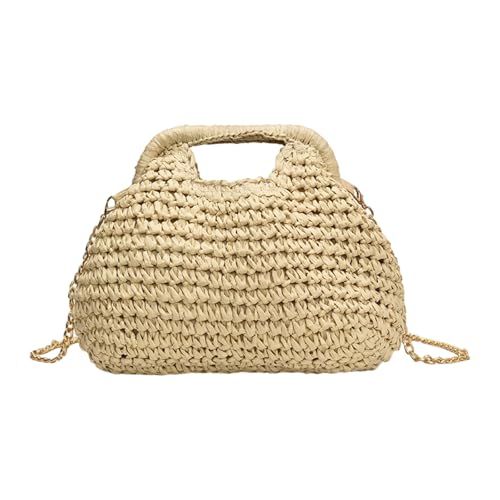 Uqezagpa Modische Damen-Strohtasche, lässige Handtasche, Schultertasche, Kettenriemen, Crossbody-Börse, für den täglichen Einkauf, Schultergurt, Stroh, beige, One Size Uqezagpa Modische Damen-Strohtasche, lässige Handtasche, Schultertasche, Kettenriemen, Crossbody-Börse, für den täglichen Einkauf, Schultergurt, Stroh, beige, One Size von Uqezagpa