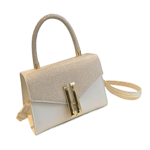 Uqezagpa Modische Damen-Umhängetasche, PU-Leder, modische Schultertasche, Geldbörse, für den täglichen Gebrauch, stilvolle Outfit-Verbesserung, gold, One Size von Uqezagpa