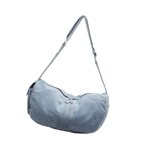 Uqezagpa Modische Jean-Umhängetasche, geräumige und praktische Umhängetasche, lässige Umhängetasche, für stilvolle Frauen, praktische Umhängetasche, hellblau, One Size von Uqezagpa