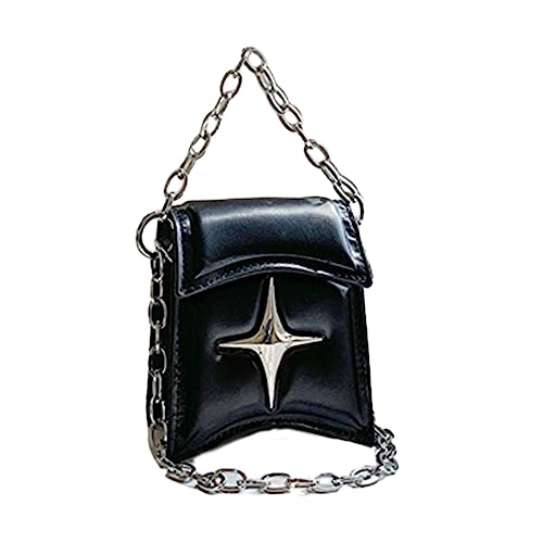 Uqezagpa Modische Kette Taschen Damen Geldbörse Casual Schultertasche Crossbody Taschen für Mädchen Frauen Mehrzweck-PU-Tasche Stern Clutches Fashion Statement, Schwarz , One Size Uqezagpa Modische Kette Taschen Damen Geldbörse Casual Schultertasche Crossbody Taschen für Mädchen Frauen Mehrzweck-PU-Tasche Stern Clutches Fashion Statement, Schwarz , One Size von Uqezagpa
