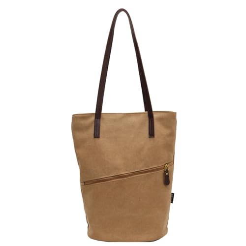 Uqezagpa Modische Umhängetasche aus Segeltuch für Damen, Arbeitshandtasche, große Kapazität, Handtasche, Alltagstasche, große Kapazität, khaki, One Size Uqezagpa Modische Umhängetasche aus Segeltuch für Damen, Arbeitshandtasche, große Kapazität, Handtasche, Alltagstasche, große Kapazität, khaki, One Size von Uqezagpa