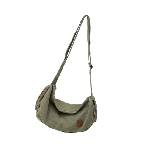 Uqezagpa Modische Umhängetasche für Damen und Herren, große Kapazität, Schultertasche, einfache Messengers, Einkaufsmöglichkeiten, Segeltuch, Herbst, Winter, Crossbody-Tasche für Damen und Herren von Uqezagpa