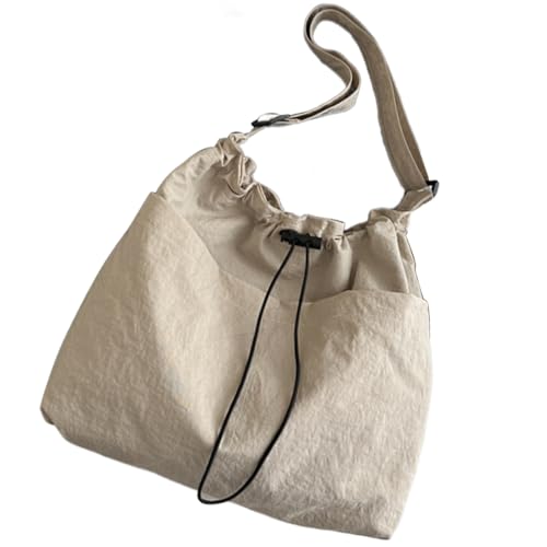 Uqezagpa Modische einfarbige Umhängetasche, einfache Umhängetasche, Nylon, geeignet für Arbeit, Schule oder Reisen, Mehrzwecktasche, khaki, One Size von Uqezagpa