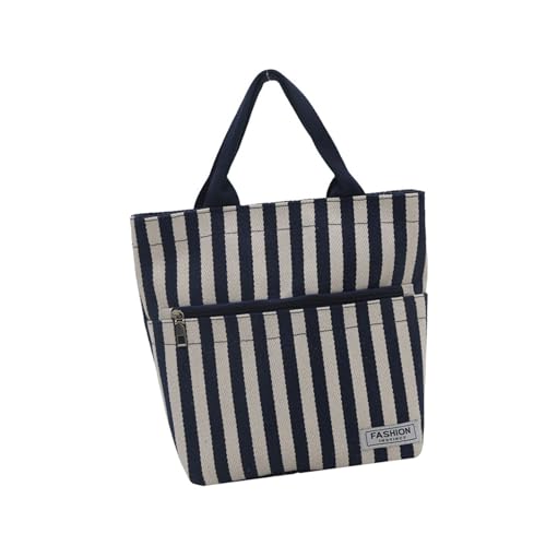 Uqezagpa Modische gestreifte Canvas-Tasche für Damen, praktische und leichte Handtasche für verschiedene Lebensweisen und tägliche Bedürfnisse, modische Handtasche für Damen, blau, One Size Uqezagpa Modische gestreifte Canvas-Tasche für Damen, praktische und leichte Handtasche für verschiedene Lebensweisen und tägliche Bedürfnisse, modische Handtasche für Damen, blau, One Size von Uqezagpa
