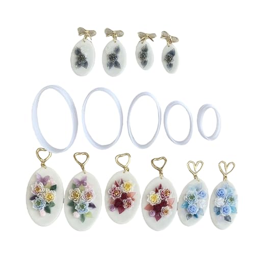 Uqezagpa Multifunktionales Werkzeug zum Formen von Ohrringen, Tonschneider, geometrisches Schmuckherstellungswerkzeug, Ohrringe, Schneidformen, Tonschneiden, 46x28mm, Kunststoff, Beryll von Uqezagpa