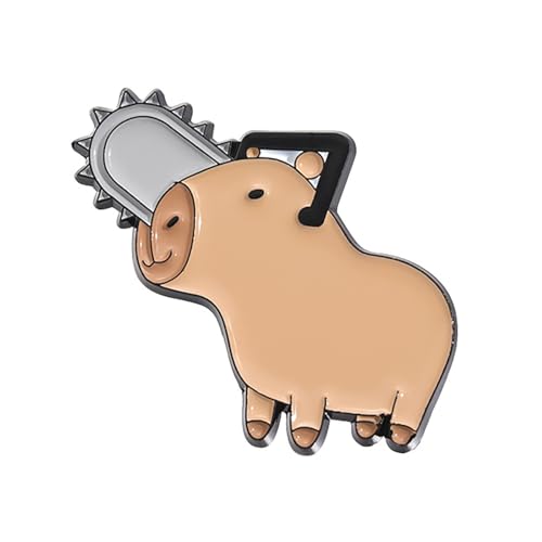 Uqezagpa Niedliche Capybaras-Brosche, bezaubernde Tier-Anstecknadel, stilvolle Anstecknadel, Legierung, Textur, geeignet für Rucksack und Stoff, Size Approx. 1.18x1.1inch3x2.8cm, Metall, Beryll von Uqezagpa