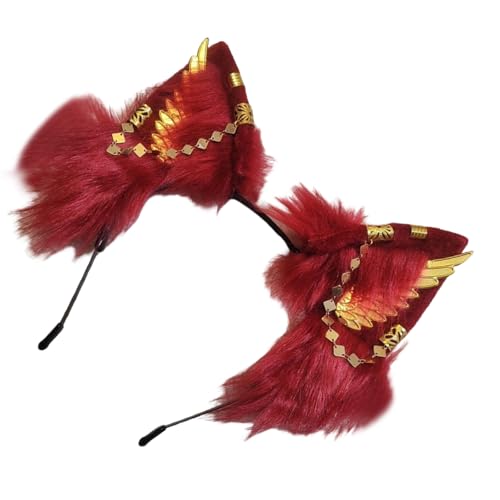 Uqezagpa Ohr-Stirnband im Vintage-Stil, Plüsch, bequem, modisches Ohr-Haar-Accessoire für Cosplay und den Alltag von Uqezagpa