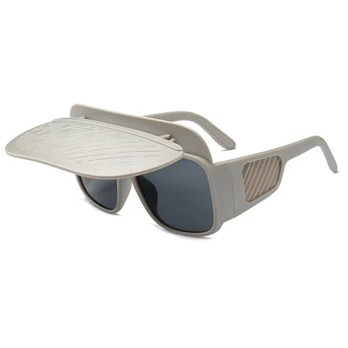 Uqezagpa Polarisierte Gläser, Kinderbrille, Jungen, Hiphops, Trend-Angeln, mit abnehmbarem Sonnenschutz, für polarisierte Kinder, Angeln, Sport, Mädchen, kleines Gesicht, Grauer Rahmen, graue Bucht von Uqezagpa