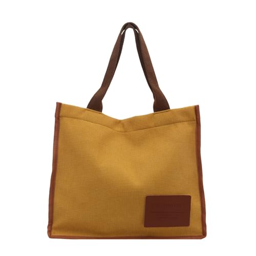 Uqezagpa Praktische Stofftasche, lässig, geräumiges Fach, ergonomische Schultertaschen für Einkaufen, Arbeit, Büro, Schule, große Kapazität, Pendler, Schultertasche, gelb, One Size Uqezagpa Praktische Stofftasche, lässig, geräumiges Fach, ergonomische Schultertaschen für Einkaufen, Arbeit, Büro, Schule, große Kapazität, Pendler, Schultertasche, gelb, One Size von Uqezagpa