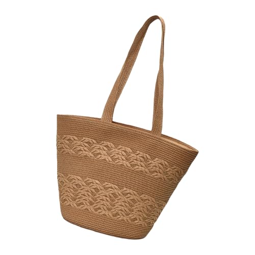 Uqezagpa Praktische Stroh-Umhängetasche für Damen, große Kapazität, Handtasche, Outdoor-Aktivität, Geldbörse für Naturliebhaber und Reisende, Strohtasche, khaki, One Size Uqezagpa Praktische Stroh-Umhängetasche für Damen, große Kapazität, Handtasche, Outdoor-Aktivität, Geldbörse für Naturliebhaber und Reisende, Strohtasche, khaki, One Size von Uqezagpa