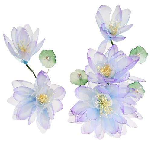 Uqezagpa Realistische Blumen-Haarnadel, elegante Hochzeits-Haarspange, chinesisches Kostüm, Entenschnabel-Clip, Seitennadel, rutschfeste Haarspangen von Uqezagpa