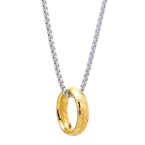 Uqezagpa Retro Finger Ringe Charme Halskette Handgefertigt Hip Hop Neckkette Für Frauen Männer Stilvolle Metallanhänger Colarbone Kette Party Trage Schmuck Schmuck von Uqezagpa