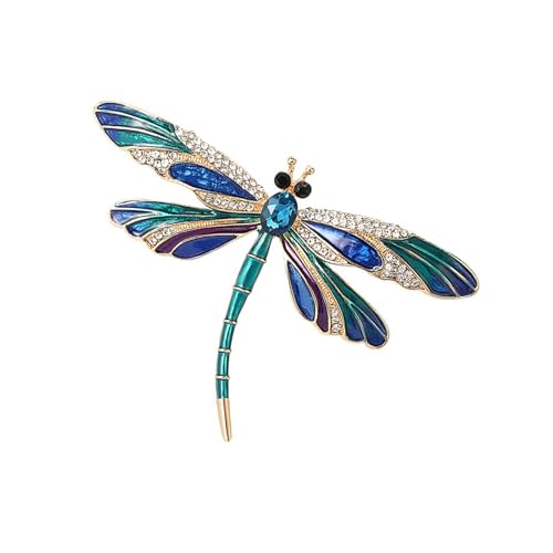Uqezagpa Retro Libellen-Kristall-Brosche, elegante Strasssteine, Tier-Revers, Accessoire für Damen und Mädchen, modisch, SizeApprox.5x7.4cm/1.97x2.91inch, Metall, Beryll Uqezagpa Retro Libellen-Kristall-Brosche, elegante Strasssteine, Tier-Revers, Accessoire für Damen und Mädchen, modisch, SizeApprox.5x7.4cm/1.97x2.91inch, Metall, Beryll von Uqezagpa