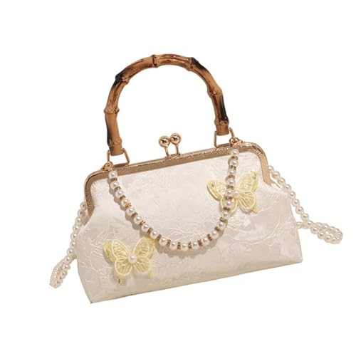 Uqezagpa Retro-inspirierte Schulter- und Crossbody-Tasche, Blumenstickerei, Abendtasche, Handtasche, für Hochzeit, Party, Abschlussball, Event, Schulterkette, Geldbörse, weiß, One Size Uqezagpa Retro-inspirierte Schulter- und Crossbody-Tasche, Blumenstickerei, Abendtasche, Handtasche, für Hochzeit, Party, Abschlussball, Event, Schulterkette, Geldbörse, weiß, One Size von Uqezagpa