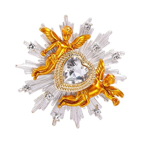 Uqezagpa Romantische Engelsbrosche in Herzform, elegantes Herz-Brosche, Accessoire für Damen und Herren, verschönert Pullover, Kleider Uqezagpa Romantische Engelsbrosche in Herzform, elegantes Herz-Brosche, Accessoire für Damen und Herren, verschönert Pullover, Kleider von Uqezagpa