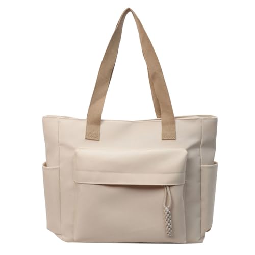 Uqezagpa Schlichte, einfarbige Schultertasche mit mehreren Taschen, lässig, großes Fassungsvermögen, modische Handtasche, Schultasche, Damen, einfarbig, Schultertasche, beige, One Size Uqezagpa Schlichte, einfarbige Schultertasche mit mehreren Taschen, lässig, großes Fassungsvermögen, modische Handtasche, Schultasche, Damen, einfarbig, Schultertasche, beige, One Size von Uqezagpa