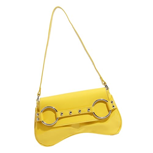 Uqezagpa Schultertasche, Handtasche unter dem Arm, süße Clutches Geldbörse mit Verschluss, Sättel, Tasche, Schultertaschen für Damen, Schulter für Frauen, gelb, One Size Uqezagpa Schultertasche, Handtasche unter dem Arm, süße Clutches Geldbörse mit Verschluss, Sättel, Tasche, Schultertaschen für Damen, Schulter für Frauen, gelb, One Size von Uqezagpa