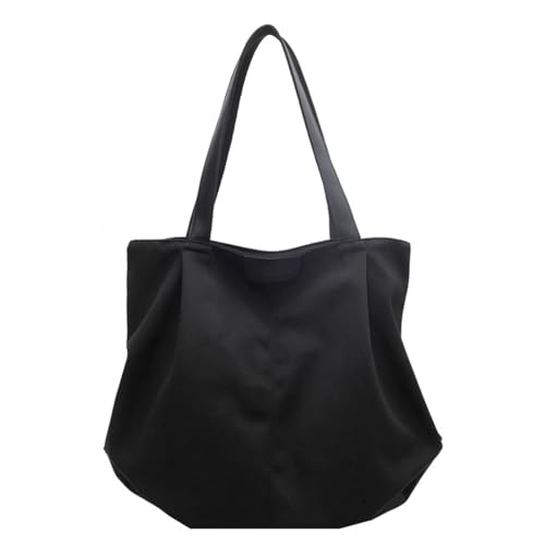 Uqezagpa Schultertasche aus Segeltuch, funktionale und leichte Handtasche, Einkaufstasche für verschiedene Anlässe, Damen-Handtasche, Schwarz , One Size von Uqezagpa