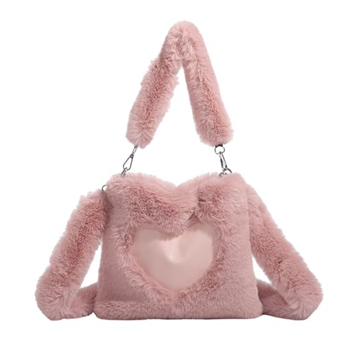 Uqezagpa Schultertasche mit Herzmuster, Plüsch, Crossbody-Tasche für Damen und Mädchen, vielseitige Tragetasche, trendig, große Kapazität, warme und einladende Designs, a, One Size Uqezagpa Schultertasche mit Herzmuster, Plüsch, Crossbody-Tasche für Damen und Mädchen, vielseitige Tragetasche, trendig, große Kapazität, warme und einladende Designs, a, One Size von Uqezagpa
