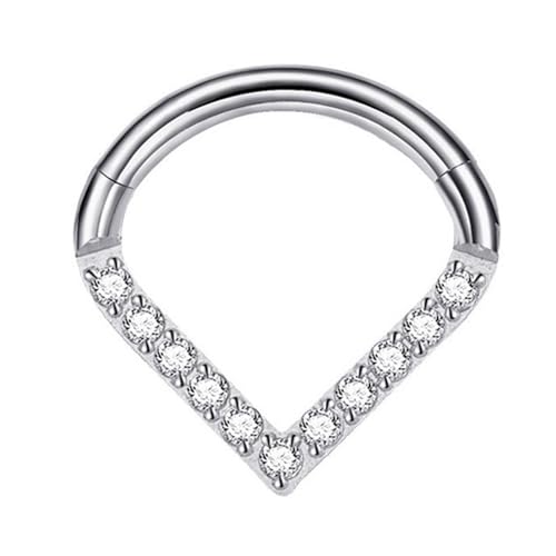 Uqezagpa Septum Hoop G23 Nasenring, auffälliger Nasenring, Körperzubehör, Schmuck für Damen und Mädchen, Knorpelohrringe, 1.2 10mm, Wie beschrieben, Wie beschrieben von Uqezagpa
