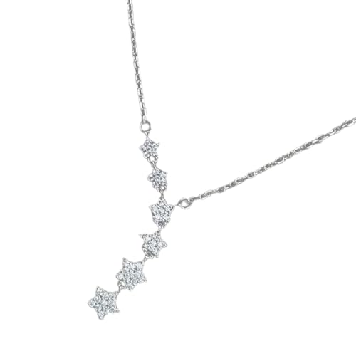 Uqezagpa Silver Color Star Anhänger Halskette Silber Mode Accessoire Y Lariat Halskette Mode Neckschmuck Für Damen Accessoire Für Frauen von Uqezagpa