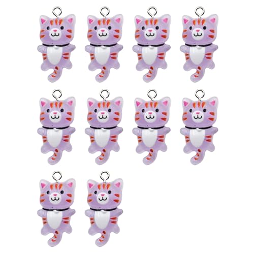 Uqezagpa Sortierter Katzenanhänger aus Kunstharz, Miniatur-Katzen-Anhänger für Schmuckherstellung, Halskette, Armband, 15*29mm, Harz von Uqezagpa
