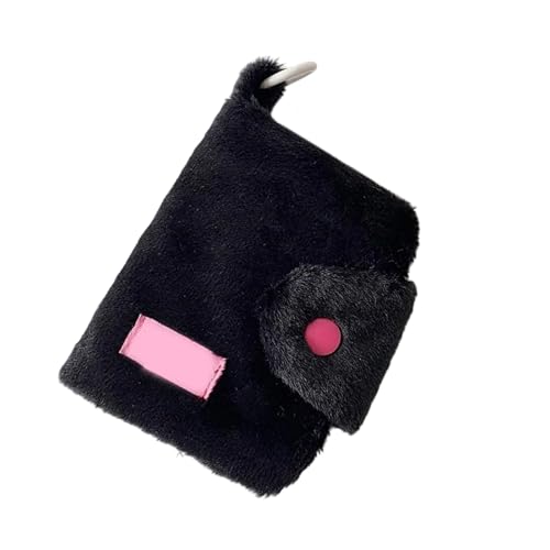 Uqezagpa Stabile Plüsch-Münzgeldbörse, weiche und tragbare Designs für den täglichen Gebrauch, Accessoire für trendige Frauen, Schwarz , Size 10x11cm/3.94x4.13inch von Uqezagpa