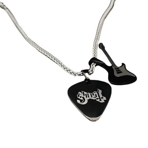Uqezagpa Stabiler Gitarrenplektrum-Anhänger aus Edelstahl, Schmuckzubehör für Punk-Rock-Fans und Mode-Aficionados Musikfestival-Zubehör von Uqezagpa