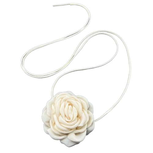 Uqezagpa Stilvolle Blumen-Choker-Halskette, einzigartige florale Schlüsselbeinkette, gebundene Kordel-Halskette für Hochzeiten und Weihnachten, Weihnachten, Einheitsgröße, Wie beschrieben, Wie von Uqezagpa