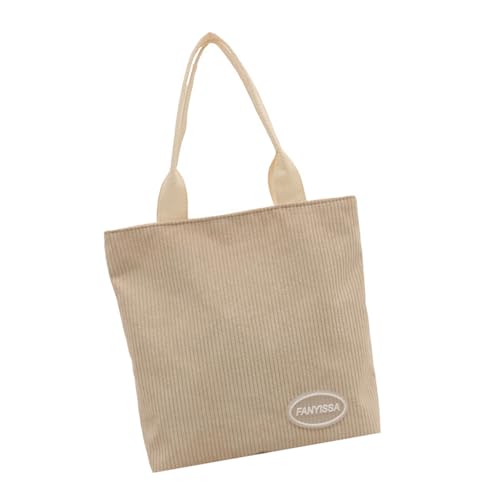 Uqezagpa Stilvolle Cord-Handtasche mit Reißverschluss, Reise-Lunch-Tasche für Mittagessen oder Freizeit, Arbeit, Schule, Outdoor-Aktivitäten, leicht, praktische Tasche, khaki, One Size Uqezagpa Stilvolle Cord-Handtasche mit Reißverschluss, Reise-Lunch-Tasche für Mittagessen oder Freizeit, Arbeit, Schule, Outdoor-Aktivitäten, leicht, praktische Tasche, khaki, One Size von Uqezagpa