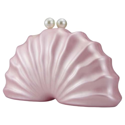Uqezagpa Stilvolle Handtasche in Muschelform mit Acryl-Abendtasche, Schultertasche, Umhängetasche, ein anspruchsvolles Accessoire für Partygänger, einzigartige Clutch, B, One Size von Uqezagpa