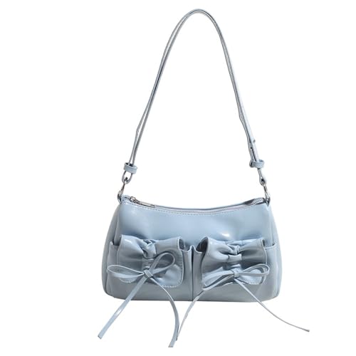 Uqezagpa Stilvolle Umhängetasche aus PU-Leder mit Schleifen, Crossbody-Tasche, Achsel-Geldbörse für den täglichen Gebrauch und besondere Anlässe, stilvolle Bürotasche, blau, One Size Uqezagpa Stilvolle Umhängetasche aus PU-Leder mit Schleifen, Crossbody-Tasche, Achsel-Geldbörse für den täglichen Gebrauch und besondere Anlässe, stilvolle Bürotasche, blau, One Size von Uqezagpa