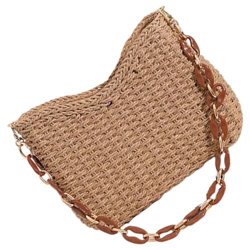 Uqezagpa Stilvolle kleine gewebte Geldbörse für Damen und Mädchen, Urlaubs-Umhängetasche, lässige Handtasche für Strandausflüge und Freizeitausflüge, modische Damentasche, coffee, One Size Uqezagpa Stilvolle kleine gewebte Geldbörse für Damen und Mädchen, Urlaubs-Umhängetasche, lässige Handtasche für Strandausflüge und Freizeitausflüge, modische Damentasche, coffee, One Size von Uqezagpa