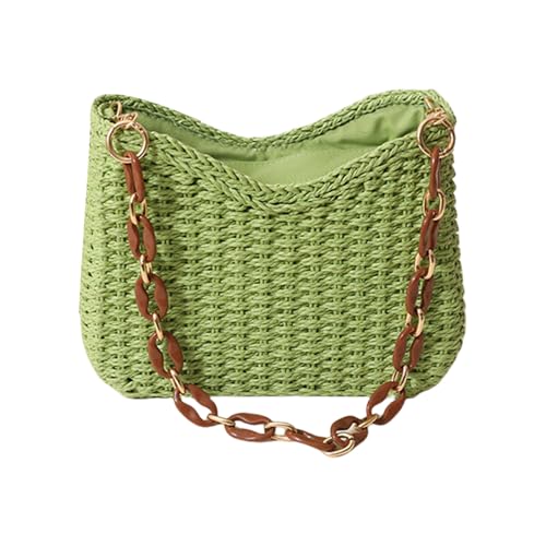 Uqezagpa Stilvolle kleine gewebte Geldbörse für Damen und Mädchen, Urlaubs-Umhängetasche, lässige Handtasche für Strandausflüge und Freizeitausflüge, modische Damentasche, grün, One Size Uqezagpa Stilvolle kleine gewebte Geldbörse für Damen und Mädchen, Urlaubs-Umhängetasche, lässige Handtasche für Strandausflüge und Freizeitausflüge, modische Damentasche, grün, One Size von Uqezagpa