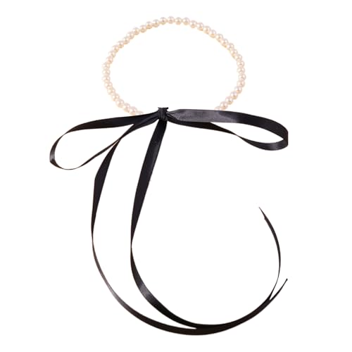 Uqezagpa Stilvoller Bandanhänger, Halskette, Accessoire, moderne Schleife, Perlen, gespleißte Halskette, Schlüsselbeinkette, Verzierung Anlass, Einheitsgröße, Wie beschrieben, Wie beschrieben von Uqezagpa