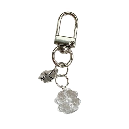 Uqezagpa Stilvoller Glücks-Kleeblatt-Handyanhänger, handgefertigt, Bastelbedarf, Acryl und Legierung, Telefonkette für Taschen und Erwachsene, 3.51x0.39in, Acryllegierung von Uqezagpa