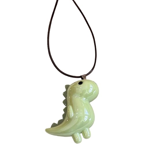 Uqezagpa Süßer Elefanten-Dinosaurier-Halskette, lange Kordelkette, Choker, einzigartiger Tieranhänger, Halskette, Modeschmuck, Length 88cm, Harz, Kein Edelstein von Uqezagpa