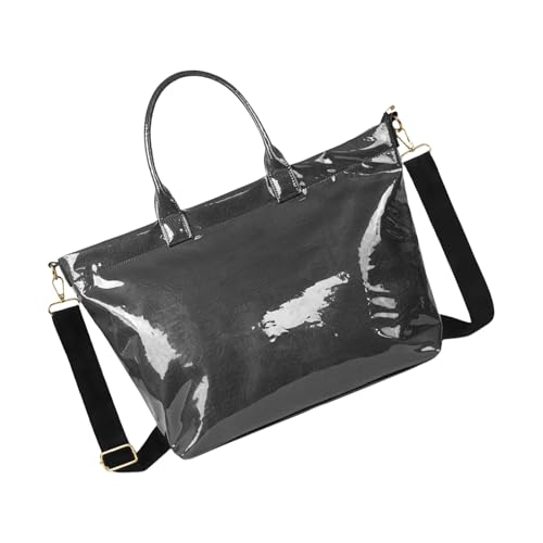 Uqezagpa Toted Handtaschen, wasserdicht, Geldbörse, lässig, trendig, große Schultertasche mit Reißverschluss, für Damen und Mädchen, Geschenk, Tragegriff oben, Schwarz , One Size Uqezagpa Toted Handtaschen, wasserdicht, Geldbörse, lässig, trendig, große Schultertasche mit Reißverschluss, für Damen und Mädchen, Geschenk, Tragegriff oben, Schwarz , One Size von Uqezagpa