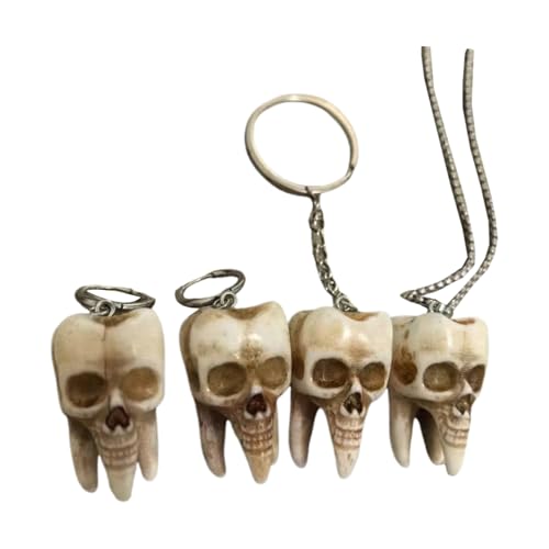 Uqezagpa Totenkopf-Schmuckset, handgemachter Schlüsselanhänger und Ohrringe, für Halloween von Uqezagpa