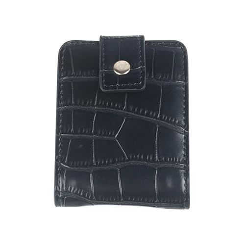 Uqezagpa Tragbare Miniatur-Kosmetiktasche, PU-Leder, Münzgeldbörse, Kopfhörer-Organizer für Damen, Schmuck und Lippenstift, Schwarz , 10*7*3cm von Uqezagpa