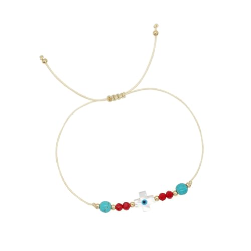 Uqezagpa Trendige, religiöse böse Blicke, Perlen, natürlicher Muschelkristall, Schmuck, Kette, Accessoire für Damen und Herren, Geschenk, Muschel-Perlenschmuck, Einheitsgröße, Wie beschrieben von Uqezagpa