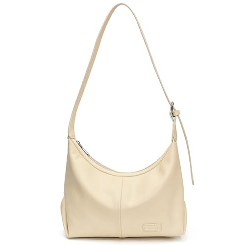 Uqezagpa Trendige Damen-Umhängetasche, PU-Leder, Crossbody, Pendeln, große Kapazität, Messenger für tägliche Reisen, Damen, Schultertasche, große Kapazität, trendiges Pendeln für Reisen, beige, One von Uqezagpa