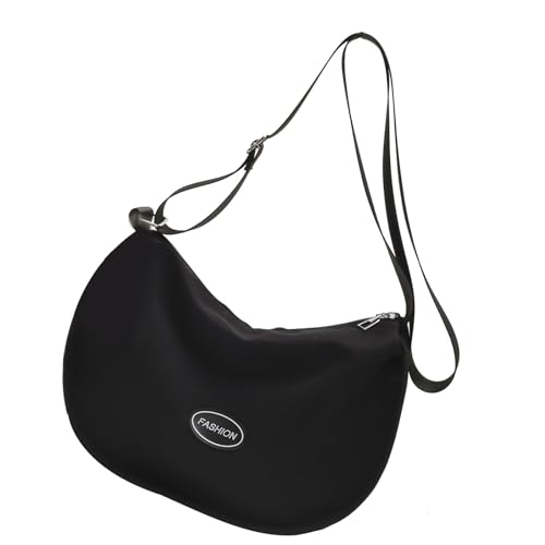 Uqezagpa Trendige Damen-Umhängetasche aus Segeltuch mit breitem Riemen, stilvolle Umhängetasche mit großem Fassungsvermögen, mit Reißverschluss für alltägliche Aktivitäten, geräumiges Innenfach von Uqezagpa