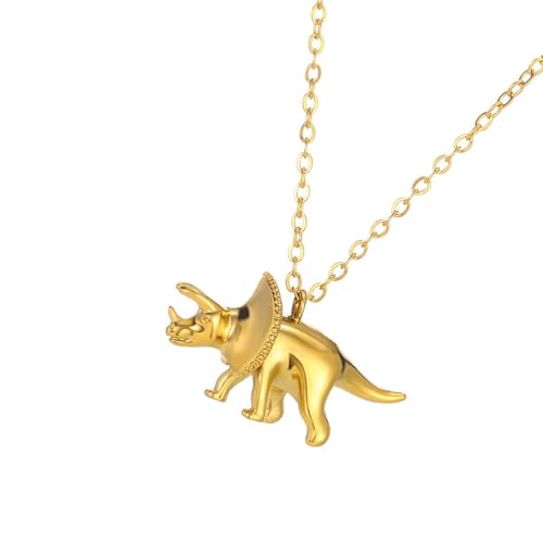Uqezagpa Trendige Dinosaurier-Anhänger-Halskette, verstellbare Kette, niedlicher Wildtier-Halsschmuck, verleiht jedem Look modischen Charme, Hip-Hop-Schmuck, Einheitsgröße, Wie beschrieben, Wie von Uqezagpa