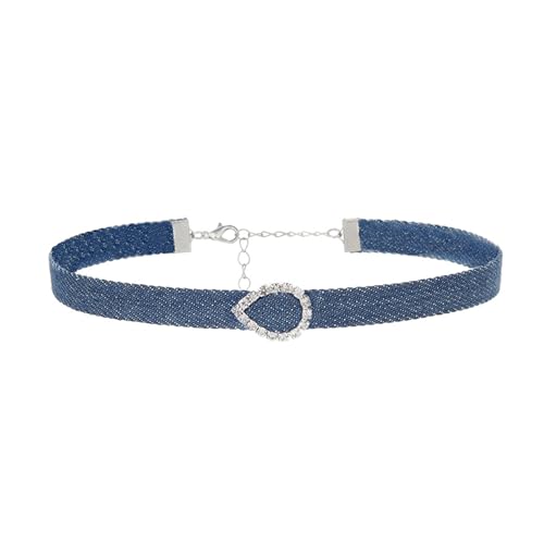 Uqezagpa Trendige Jeanskette, weiche Textur, Schlüsselbeinkette, verstellbare Länge, Ornament für Modebegeisterte, weiche, bequeme Denims, A, Wie beschrieben, Wie beschrieben von Uqezagpa