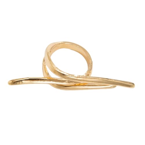 Uqezagpa Übertriebene Schleifenringe in Gold und Silber, Doppelschleifenringe für Damen, modisch, offen, verstellbar, offener Schmuck für Paare, Gold, Wie beschrieben, Wie beschrieben von Uqezagpa