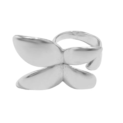 Uqezagpa Übertriebene Schleifenringe in Gold und Silber, Doppelschleifenringe für Damen, modisch, offen, verstellbar, offener Schmuck für Paare, Silver, Wie beschrieben, Wie beschrieben von Uqezagpa