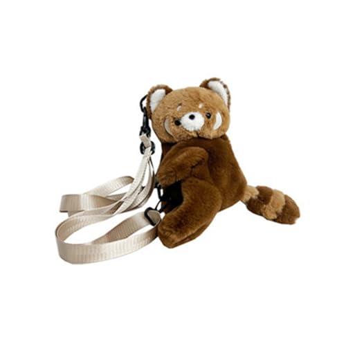 Uqezagpa Umhängetasche für Damen und Mädchen, hübscher Cartoon-Rucksack, weicher Bär, Kuriertasche, Plüsch, Panda, Umhängetasche, weiche Umhängetasche, Cartoon-Bär, Kuriertasche für den täglichen von Uqezagpa