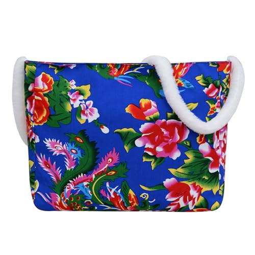 Uqezagpa Umhängetasche mit Nordostblumen-Motiv, für Damen, Teenager, traditionelle Schultertasche, einfache Kuriertasche, große Kapazität, lässig, für Damen, lässig, chinesische Nordostblumen von Uqezagpa